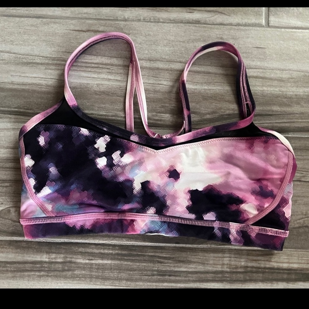 Lululemon Blooming Pixie Sweaty Endeavor tye dye Sports bra size 8